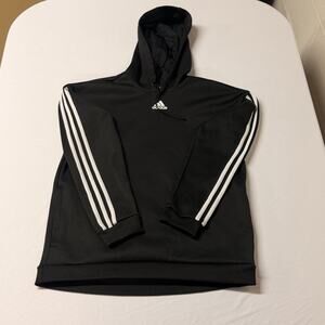 Adidas Women's Pullover Sweatshirt High Neck Hooded Polyester Black Size S